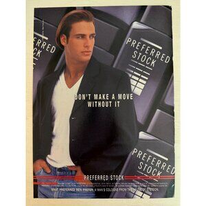 Vintage 1996 Preferred Stock Cologne by Stetson Sexy Guy Advertisement Print Ad